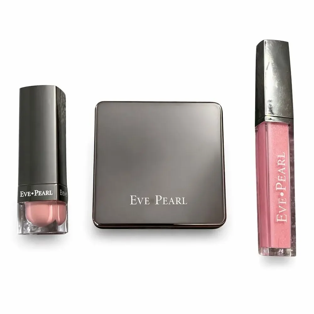 NEW Eve Pearl Makeup Bundle Blush Trio Peaches Cream Lipstick‎ Striptease Gloss